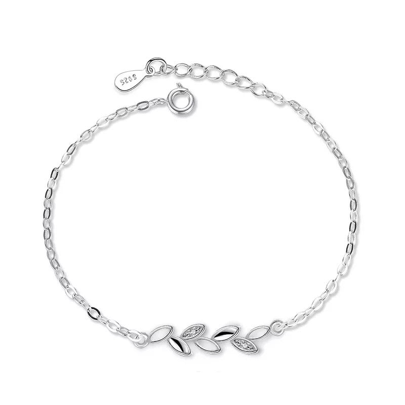 Silver on sale leaf bracelet