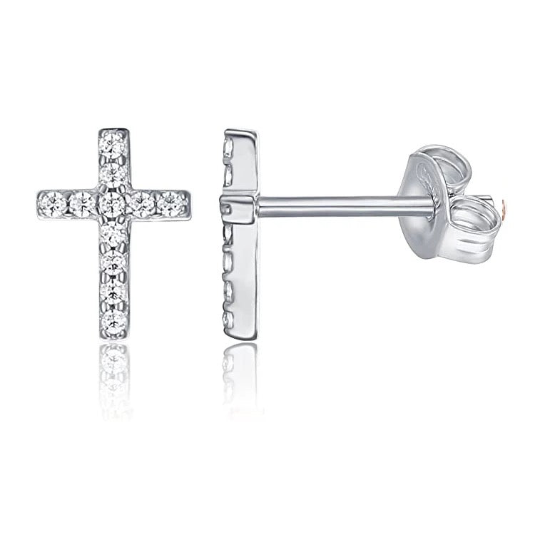 Stud clearance earrings cross