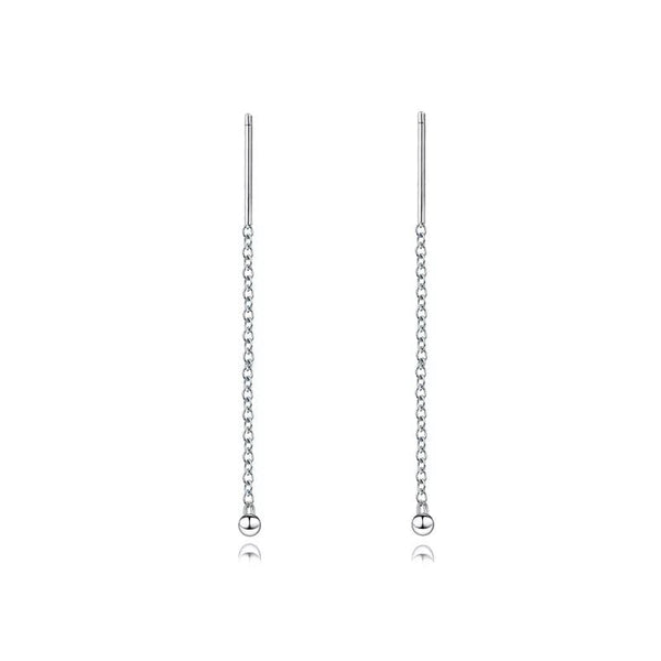Sterling Silver Ball Stud Threader Earrings - Jewellery