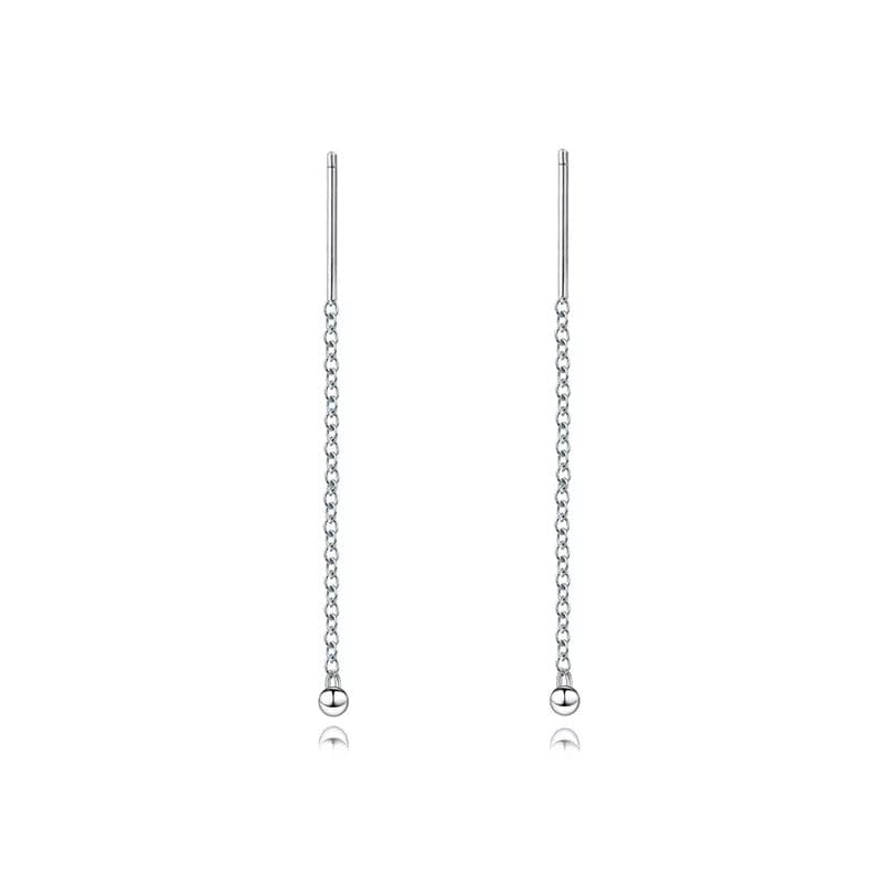 Sterling Silver Ball Stud Threader Earrings - Jewellery