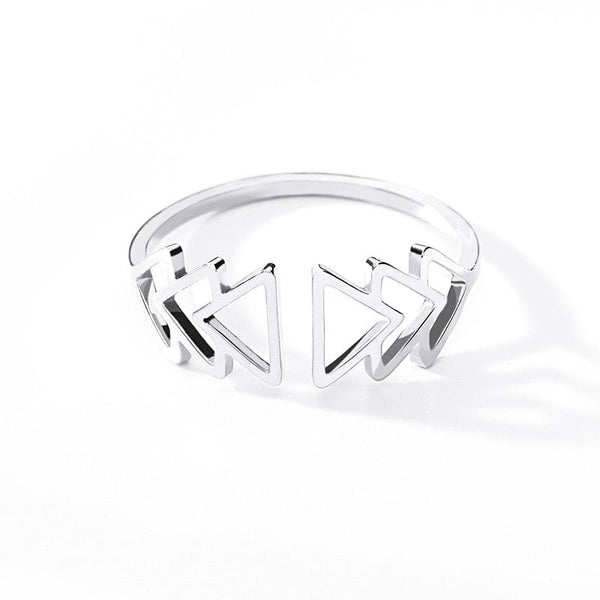 Adjustable Arrow Ring in Silver and Gold - Silver - 