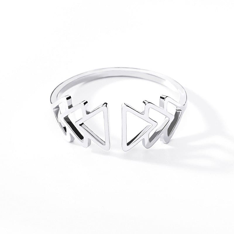 Adjustable Arrow Ring in Silver and Gold - Silver - 