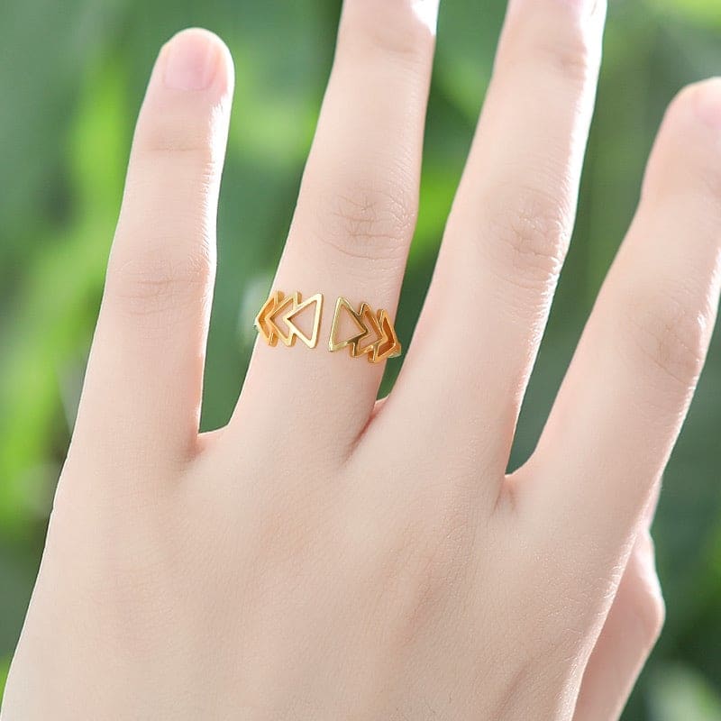 Adjustable Arrow Ring in Silver and Gold - Jewellery