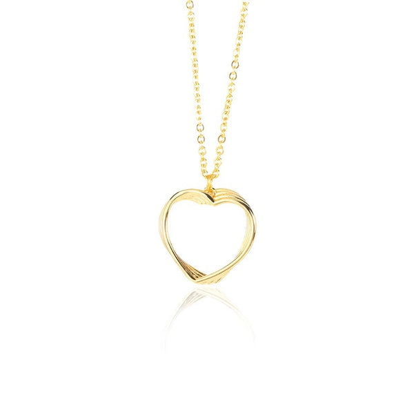 Heart Stacks/Layers Valentine’s Necklace - Silver and Gold