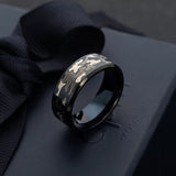 Men’s Camouflage Ring Size 10 - Black, Silver and White