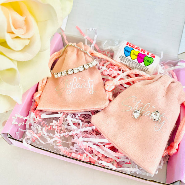 Valentine’s Day Jewellery Gift Set with Earrings and Bracelet
