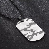 Men’s Camouflage Pendant Necklace - Black, Silver and Grey