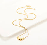 Delicate Chain Necklace with Square Beads - Gold or Silver