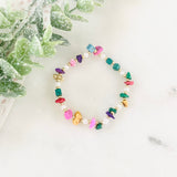 Multi-Colour Natural Stone and Pearl Bead Stretch Bracelet