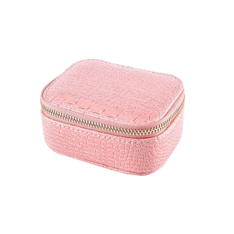 Pink Small Travel Jewellery Box Storage Case