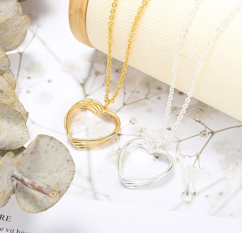 Heart Stacks/Layers Valentine’s Necklace - Silver and Gold