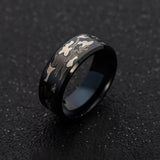 Men’s Camouflage Ring Size 10 - Black, Silver and White