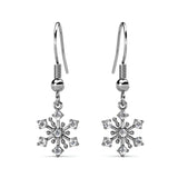 Silver Earrings Christmas Card, Swarovski Crystal  - Merry Crystalmas