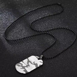 Men’s Camouflage Pendant Necklace - Black, Silver and Grey