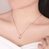 Pink and Pearl Silver Heart Pendant Necklace - Jewellery