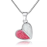 Pink and Pearl Silver Heart Pendant Necklace - Jewellery