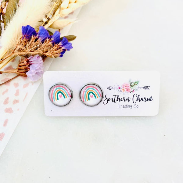 Rainbow Stud Earrings - 10% of Sales Donated to Charity - 