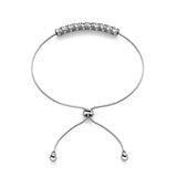 Silver Adjustable Bracelet with Swarovski Crystals - 