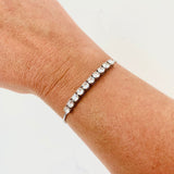 Silver Adjustable Bracelet with Swarovski Crystals - 