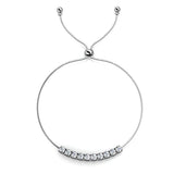 Silver Adjustable Bracelet with Swarovski Crystals - 