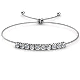 Silver Adjustable Bracelet with Swarovski Crystals - 