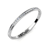 Silver Bangle Bracelet with Swarovski Crystals