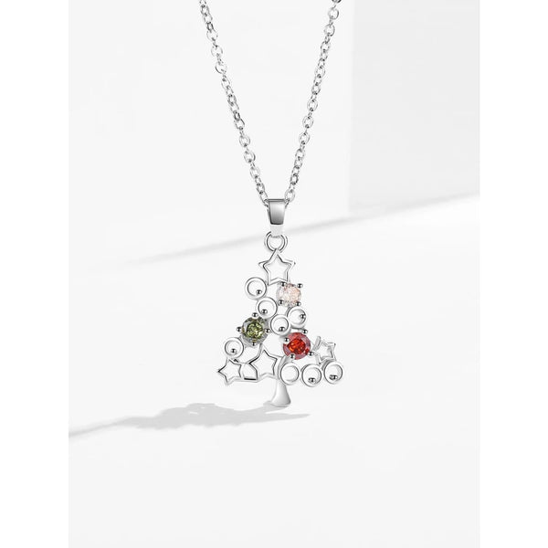 Silver Christmas Tree Necklace - Necklaces