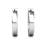 Silver Huggie Hoop Earrings with Crystals from Swarovski - 