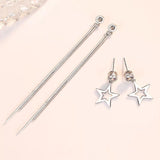 Silver Star Tassel Earrings Short and Long - Platinum Plated