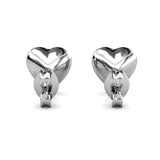 Delicate Heart Stud Earrings with Crystals from Swarovski - STYLACITY