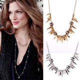 Spikey statement layering necklace with smokey crystal 