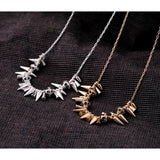 Spikey statement layering necklace with smokey crystal 