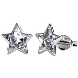 Star Silver Stud Earrings with Swarovski Crystals - STYLACITY