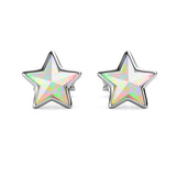 Star Silver Stud Earrings with Swarovski Crystals - STYLACITY