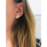 Star stud earrings mini climbers in silver gold and rose 