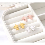 Star stud earrings mini climbers in silver gold and rose 