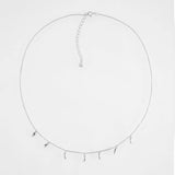 Sterling Silver Delicate Spike Choker Necklace - Silver and 