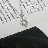 Sterling Silver Sun Sunflower Delicate Necklace