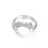 Sun Ray Crown Ring in Silver and Gold Size 7 - Silver - 