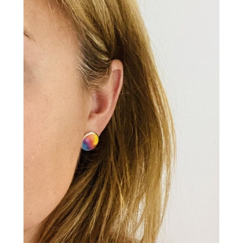Sunset Ombre Rainbow Resin Stud Earrings - Jewellery
