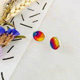 Sunset Ombre Rainbow Resin Stud Earrings - Jewellery