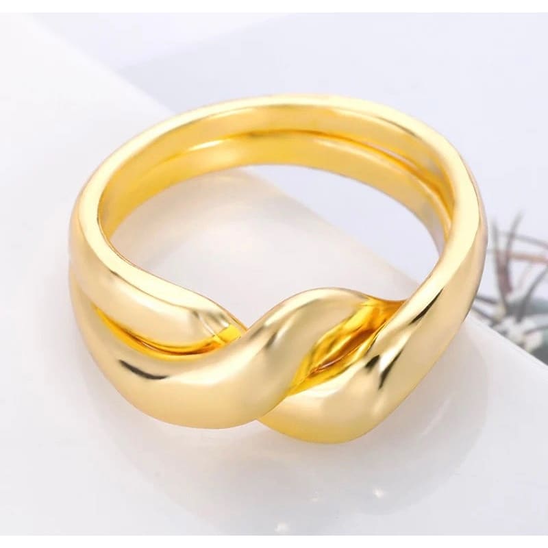 Twist Rings Size 7 - Silver Gold Rose Gold - Gold - 