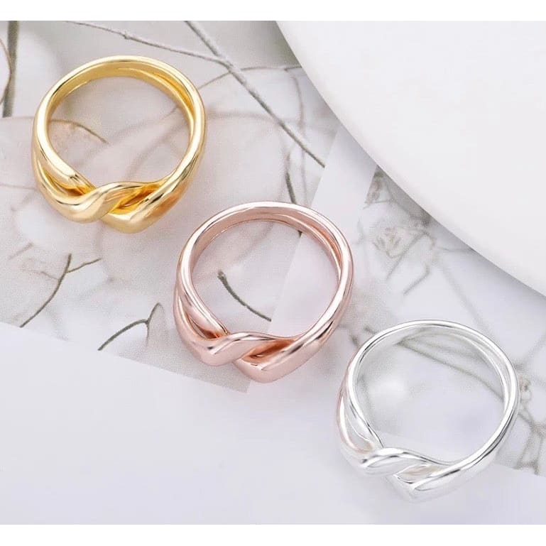 Twist Rings Size 7 - Silver Gold Rose Gold - Jewellery