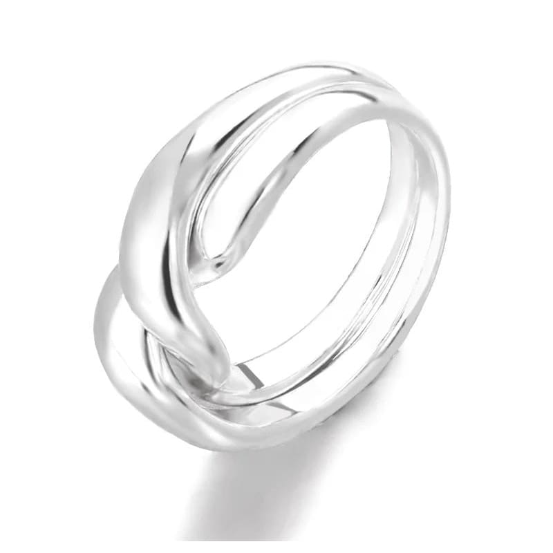 Twist Rings Size 7 - Silver Gold Rose Gold - Silver - 