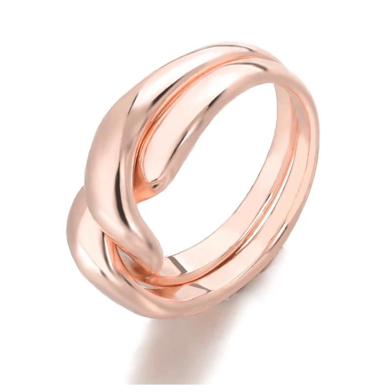 Twist Rings Size 7 - Silver Gold Rose Gold - Rose gold - 