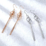 Twisted Tassel Earrings Silver and Rose Gold - STYLACITY