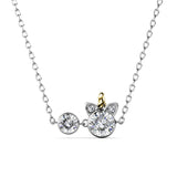 Unicorn Silver Swarovski Crystal Necklace - Rhodium and 18ct