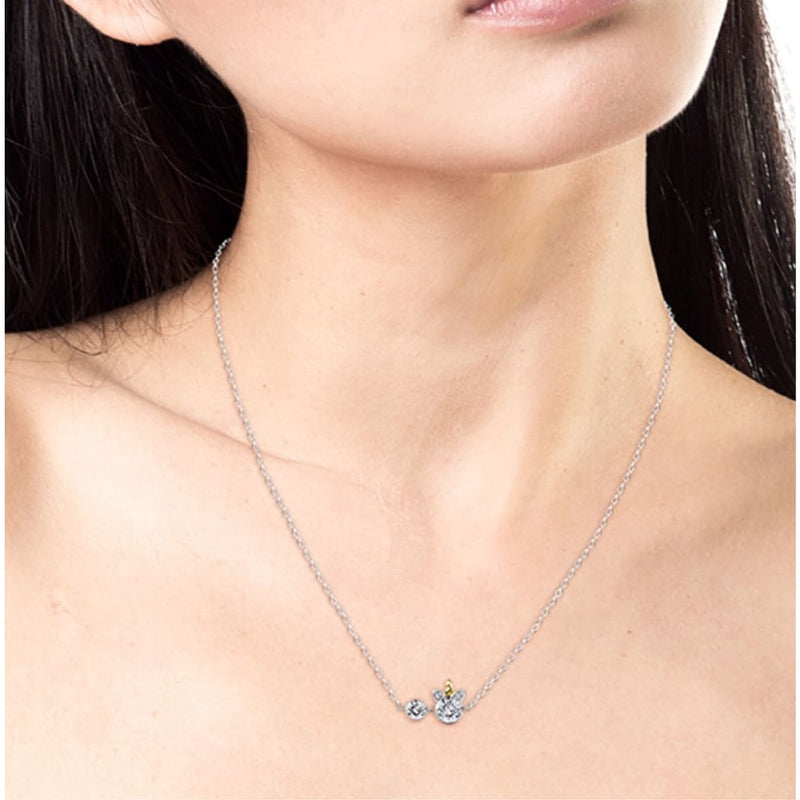Unicorn Silver Swarovski Crystal Necklace - Rhodium and 18ct
