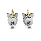 Unicorn Stud Earrings - Swarovski Crystal Rhodium and 18ct 